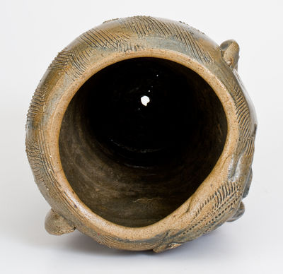 Rare Glazed Stoneware Face Urn, Southern U.S. origin, 20th century