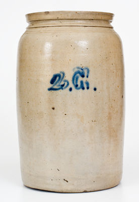 Stoneware Jar with Slip-Trailed 