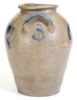 Attrib.  J. P. Schermerhorn, Richmond, Virginia Stoneware Jar w/ Bold Cobalt Decoration