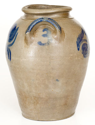 Attrib.  J. P. Schermerhorn, Richmond, Virginia Stoneware Jar w/ Bold Cobalt Decoration