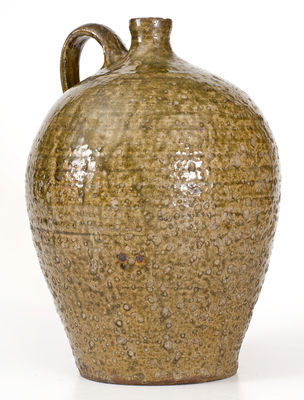 Alkaline-Glazed Southern Stoneware Jug with Two Impressed Slash Marks