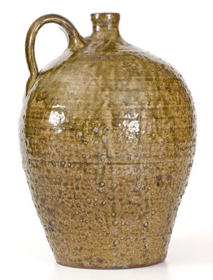 Alkaline-Glazed Southern Stoneware Jug with Two Impressed Slash Marks