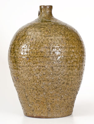 Alkaline-Glazed Southern Stoneware Jug with Two Impressed Slash Marks