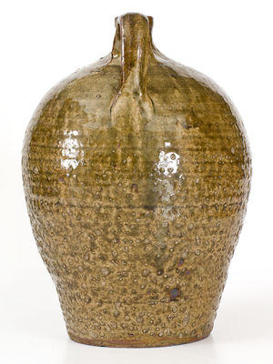 Alkaline-Glazed Southern Stoneware Jug with Two Impressed Slash Marks