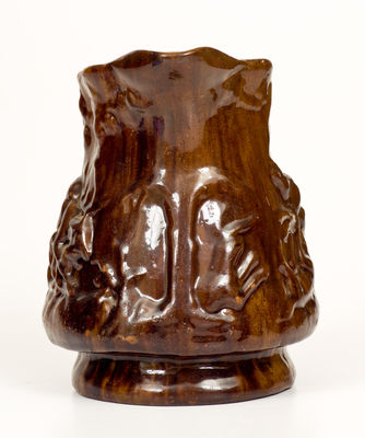 JOHN BELL / WAYNESBORO, Pennsylvania Redware Hunt Scene Pitcher