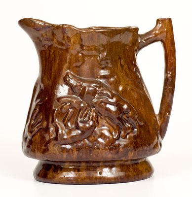 JOHN BELL / WAYNESBORO, Pennsylvania Redware Hunt Scene Pitcher