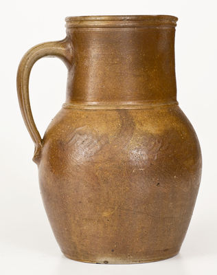 Scarce Coffman Family (Elkton, Rockingham County, VA) Stoneware Pitcher w/ Manganese Decoration