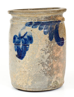 Half-Gallon SOLOMON BELL / STRASBURG / Va. Stoneware Jar w/ Cobalt Floral Decoration