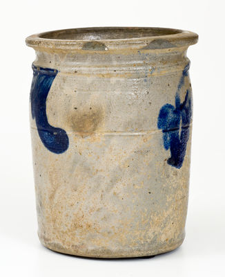 Half-Gallon SOLOMON BELL / STRASBURG / Va. Stoneware Jar w/ Cobalt Floral Decoration