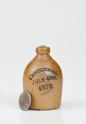 CENTENNIAL / JULY 4TH, 1876 Miniature Stoneware Jug, probably E. & L. P. Norton, Bennington, VT