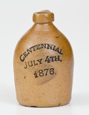 CENTENNIAL / JULY 4TH, 1876 Miniature Stoneware Jug, probably E. & L. P. Norton, Bennington, VT