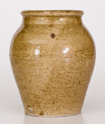 Rare Small-Sized attrib. Pottersville Pottery, Edgefield District, SC Stoneware Jar w/ Stamped 