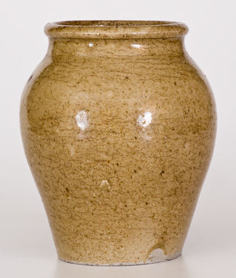 Rare Small-Sized attrib. Pottersville Pottery, Edgefield District, SC Stoneware Jar w/ Stamped 