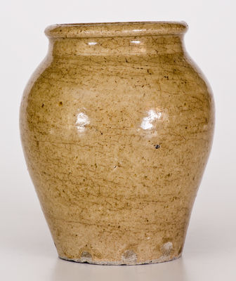 Rare Small-Sized attrib. Pottersville Pottery, Edgefield District, SC Stoneware Jar w/ Stamped 