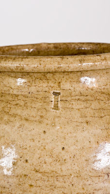 Rare Small-Sized attrib. Pottersville Pottery, Edgefield District, SC Stoneware Jar w/ Stamped