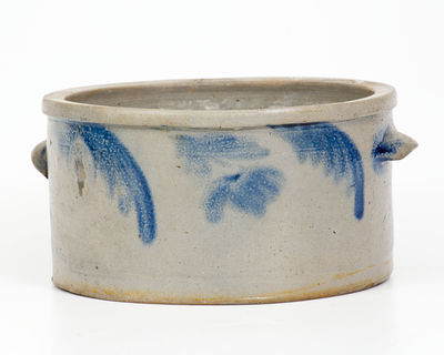 Baltimore Stoneware Butter Crock w/ Cobalt Floral Decoration