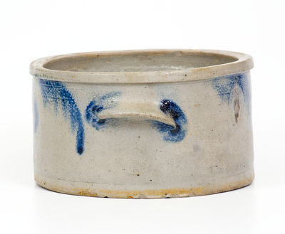 Baltimore Stoneware Butter Crock w/ Cobalt Floral Decoration