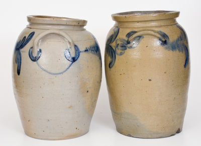 Two Four-Gallon Cobalt-Decorated Baltimore Stoneware Jars