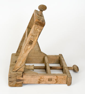 Important North Carolina Wooden Redware Pipe-Making Machine, early to mid 19th century