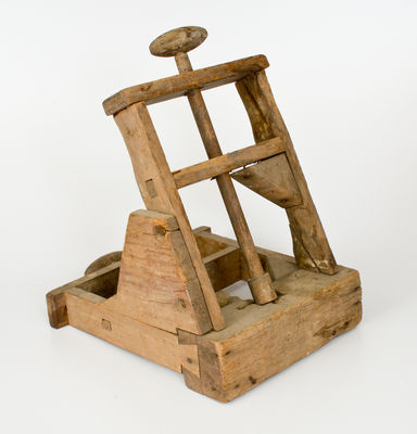 Important North Carolina Wooden Redware Pipe-Making Machine, early to mid 19th century