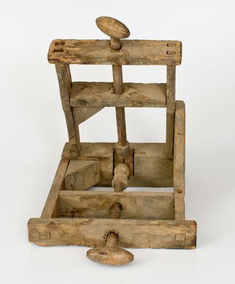 Important North Carolina Wooden Redware Pipe-Making Machine, early to mid 19th century