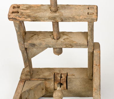 Important North Carolina Wooden Redware Pipe-Making Machine, early to mid 19th century