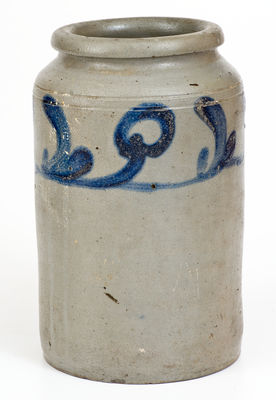 One-Gallon attrib. Henry H. Remmey, Philadelphia, PA Stoneware Jar, circa 1830
