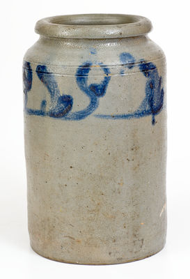 One-Gallon attrib. Henry H. Remmey, Philadelphia, PA Stoneware Jar, circa 1830
