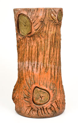 Rustic Redware Umbrella Stand, probably J. Eberly & Co., Strasburg, VA, circa 1890