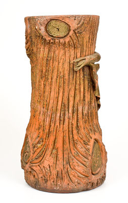 Rustic Redware Umbrella Stand, probably J. Eberly & Co., Strasburg, VA, circa 1890