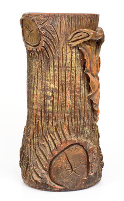 Rustic Redware Umbrella Stand, probably J. Eberly & Co., Strasburg, Virginia, c1890