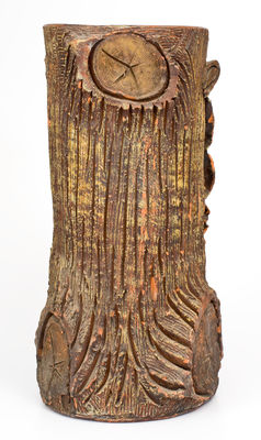 Rustic Redware Umbrella Stand, probably J. Eberly & Co., Strasburg, Virginia, c1890