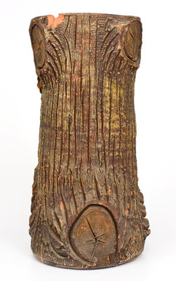 Rustic Redware Umbrella Stand, probably J. Eberly & Co., Strasburg, Virginia, c1890