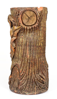 Rustic Redware Umbrella Stand, probably J. Eberly & Co., Strasburg, Virginia, c1890