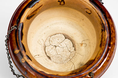 Rare Rockingham Hanging Planter Inscribed