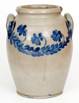 Attrib. Henry H. Remmey, Philadelphia, PA Stoneware Jar w/ Bold Floral Decoration