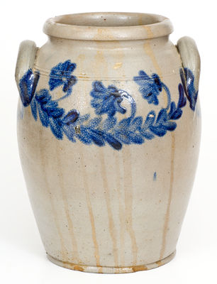Attrib. Henry H. Remmey, Philadelphia, PA Stoneware Jar w/ Bold Floral Decoration