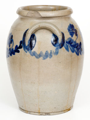 Attrib. Henry H. Remmey, Philadelphia, PA Stoneware Jar w/ Bold Floral Decoration