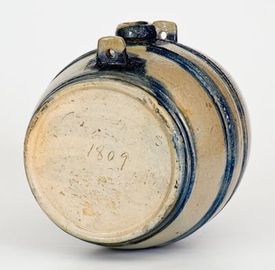 Unusual Northeastern Stoneware Rundlet Dated