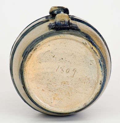 Unusual Northeastern Stoneware Rundlet Dated