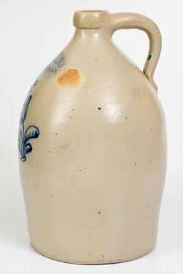 Two-Gallon BURGER & LANG. / ROCHESTER N.Y. Stoneware Jug w/ Cobalt Tulip Decoration