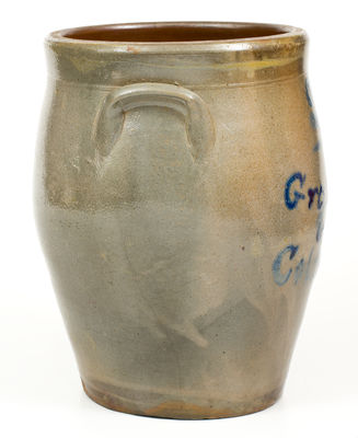 Very Rare "Grant & Colfax" Political Stoneware Jar, attrib. Porter Family, Oil Creek (Venango County) PA