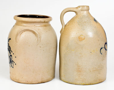 Lot of Two: Norton Family Stoneware incl. J. NORTON Jug and WHITINSVILLE, MA Advertising Jar