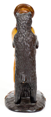 Exceedingly Rare and Important Pennsylvania Redware Preacher and Bear Figure