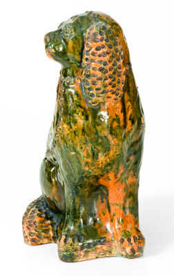 Exceptional S. BELL & SON / STRASBURG, VA Redware Spaniel Figure