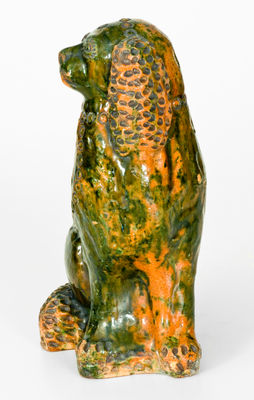 Exceptional S. BELL & SON / STRASBURG, VA Redware Spaniel Figure