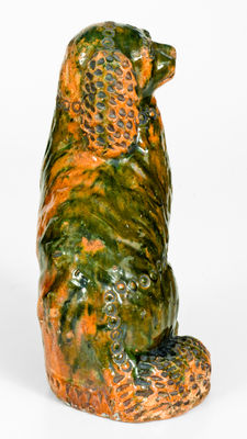 Exceptional S. BELL & SON / STRASBURG, VA Redware Spaniel Figure