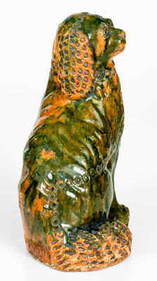 Exceptional S. BELL & SON / STRASBURG, VA Redware Spaniel Figure