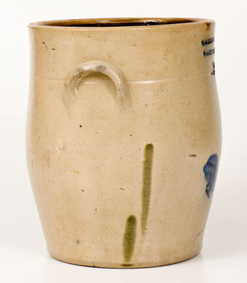 2 Gal. WM. E. WARNER / WEST TROY Stoneware Jar with Floral Decoration