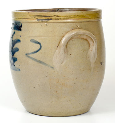 2 Gal. M. WOODRUFF / CORTLAND Stoneware Jar with Cobalt Decoration